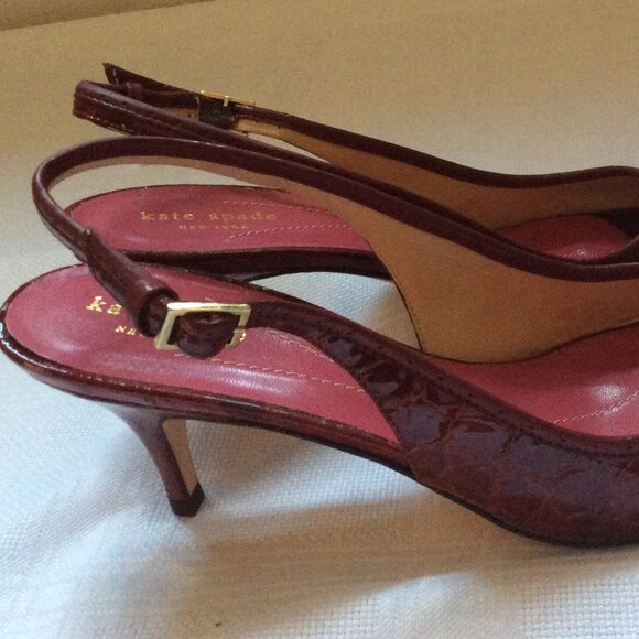 Vintage style never worn Kate Spade patent alligator heels pumps, size U.S. 9 - Picture 3 of 3